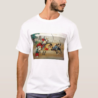 Camiseta Con el infantería Samurai atacando a caballo