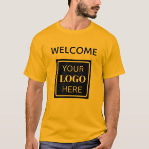 Camiseta con el logotipo comercial de bienvenida
