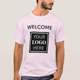 Camiseta con el logotipo comercial de bienvenida a