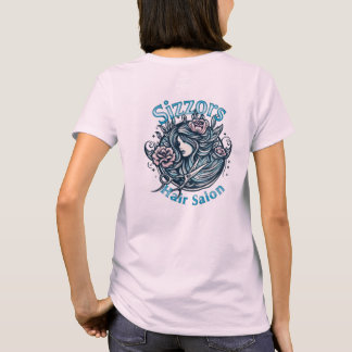 Camiseta con el logotipo de la peluquería Sizzors