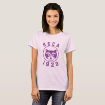 Camiseta con el logotipo púrpura de la mujer RGCA