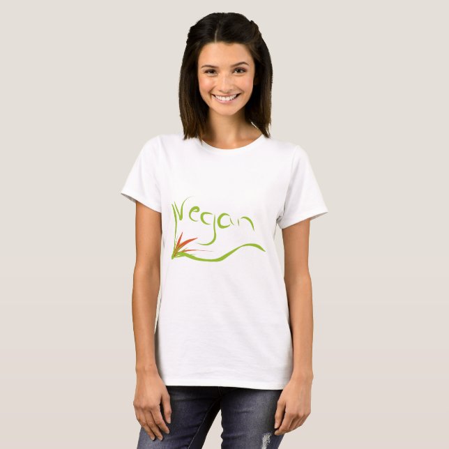 camiseta con el mensaje del vegano (Anverso completo)