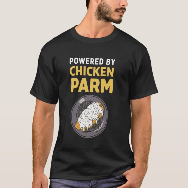 Camiseta Con el poder de la comida italiana de pollo parmes (Anverso)