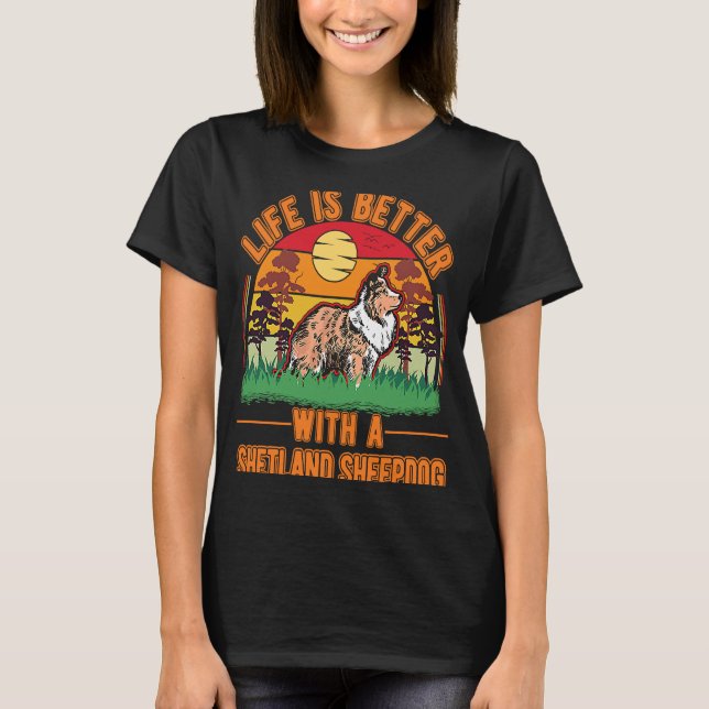 Camiseta con el Sheepdog de Shetland Mini Collie Sheltie (Anverso)