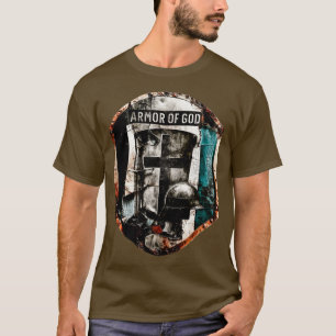 Camiseta con emblema cristiano de Armadura de Dios