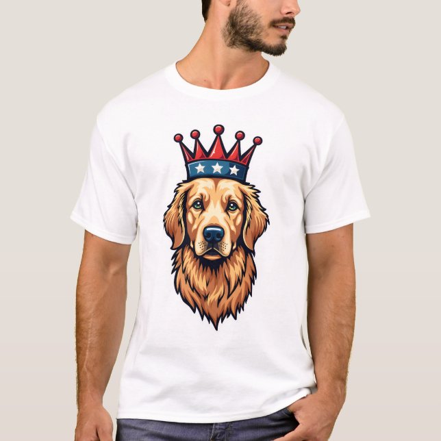 Camiseta con emblema de corona de Golden Retriever (Anverso)