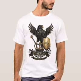 Camiseta con Emblema de Halcón Negro Real Lujoso D