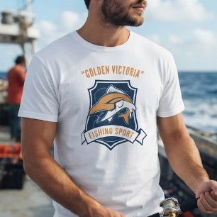Camiseta con emblema del equipo de pesca deportiva