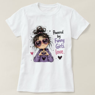 Camiseta Con Energía de Chicas Divertidas Pelo Desordenado 