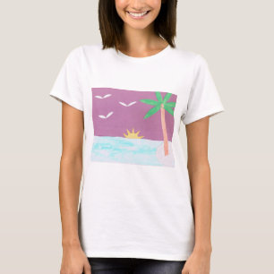 Camiseta con escena de una isla
