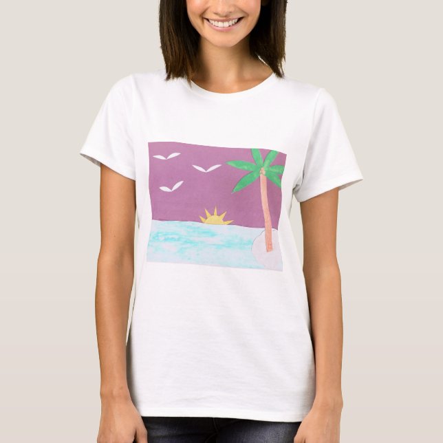 Camiseta con escena de una isla (Anverso)