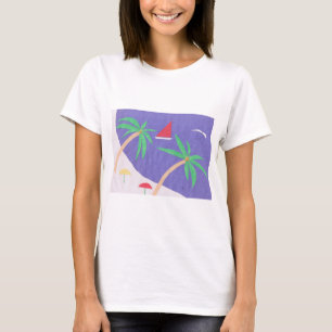 Camiseta con escena de una isla