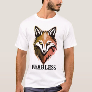 Camiseta con eslogan de lobo sin miedo – Freefit C