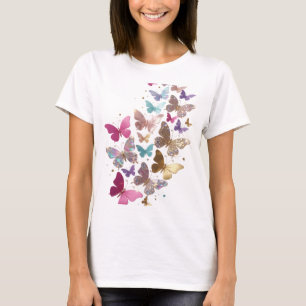 Camiseta con eslogan de mariposas plateadas ingeni