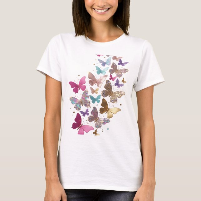 Camiseta con eslogan de mariposas plateadas ingeni (Anverso)