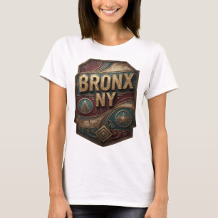 Camiseta con Eslogan de Oro Atractivo BRONX NY