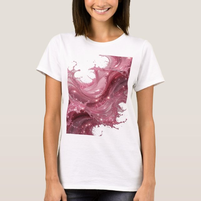 Camiseta con eslogan de salpicaduras de líquido ro (Anverso)