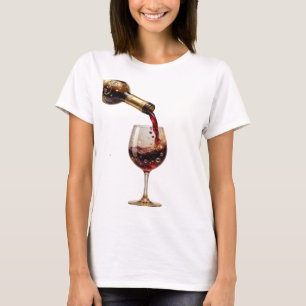 Camiseta con eslogan de vino tinto Bold Gold RED W
