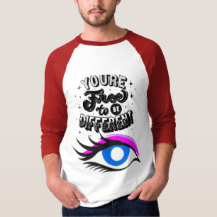 Camiseta con eslogan masculino "sé diferente"