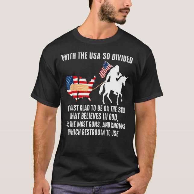 Camiseta Con Estados Unidos tan dividido que me alegra esta (Anverso)