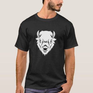 Camiseta con estampa de emblema de cabeza de búfal