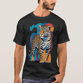 Camiseta con estampado de animal de leopardo feroz