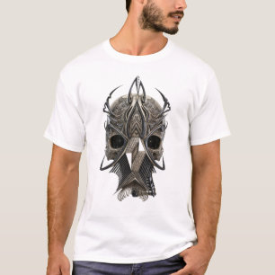 Camiseta con Estampado de Cráneo Tribal Gótico