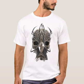 Camiseta con Estampado de Cráneo Tribal Gótico