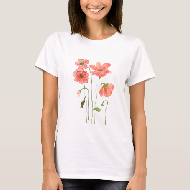 Camiseta con estampado de flor de amapola (Anverso)