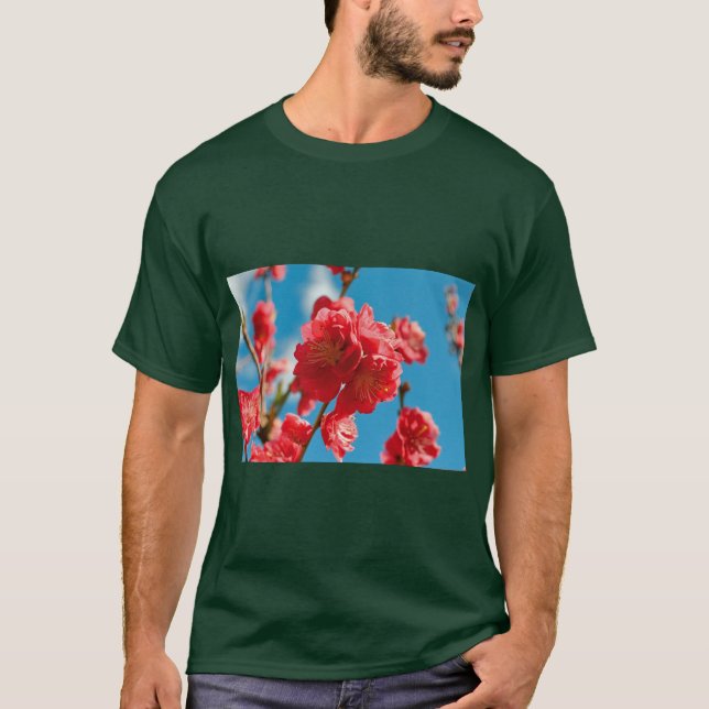 Camiseta con estampado de flor de melocotón (Anverso)