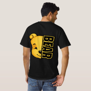 Camiseta con estampado de oso adorable en la espal