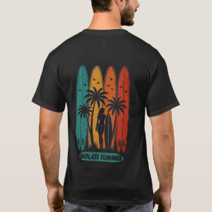 Camiseta con estampado de tabla de surf vintage en