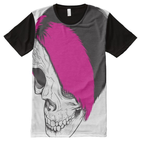 Camiseta Con Estampado Integral American Apparel unisex: Cráneo punky