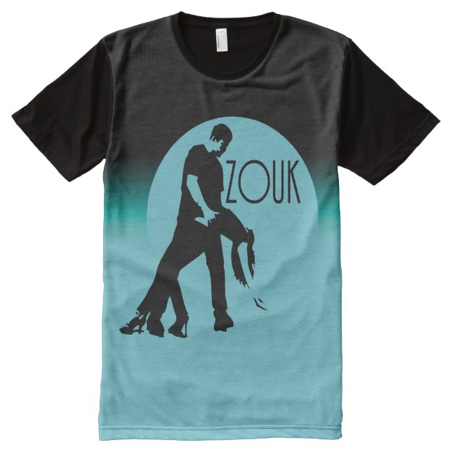 Camiseta Con Estampado Integral bailemos zouk - luna azul (Anverso)
