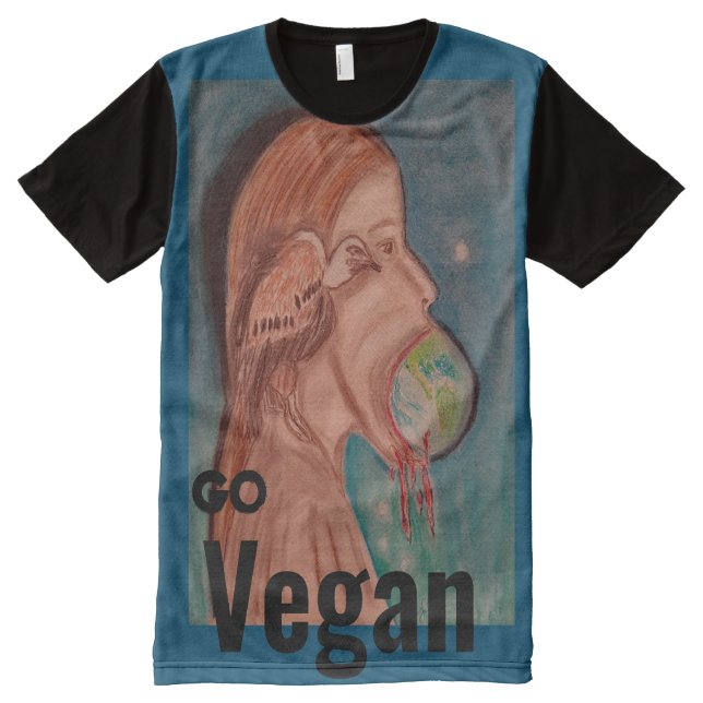 Camiseta Con Estampado Integral Consumir al mundo (Anverso)