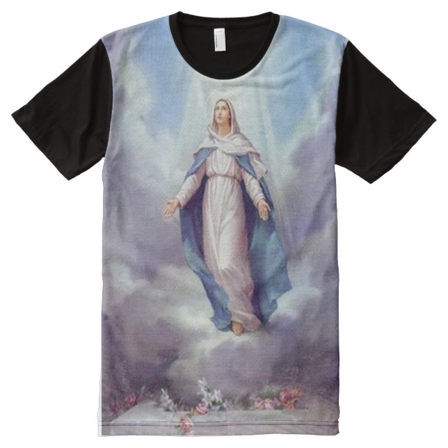 Camiseta Con Estampado Integral Virgen María (Anverso)