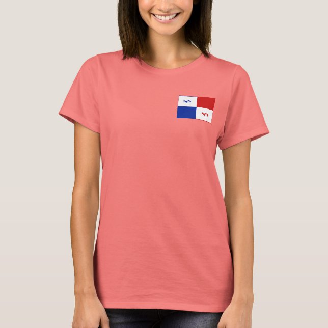 Camiseta con Estandarte de Panamá y Mapa (Anverso)