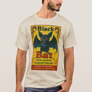 Camiseta con etiqueta de petardo de murciélago neg