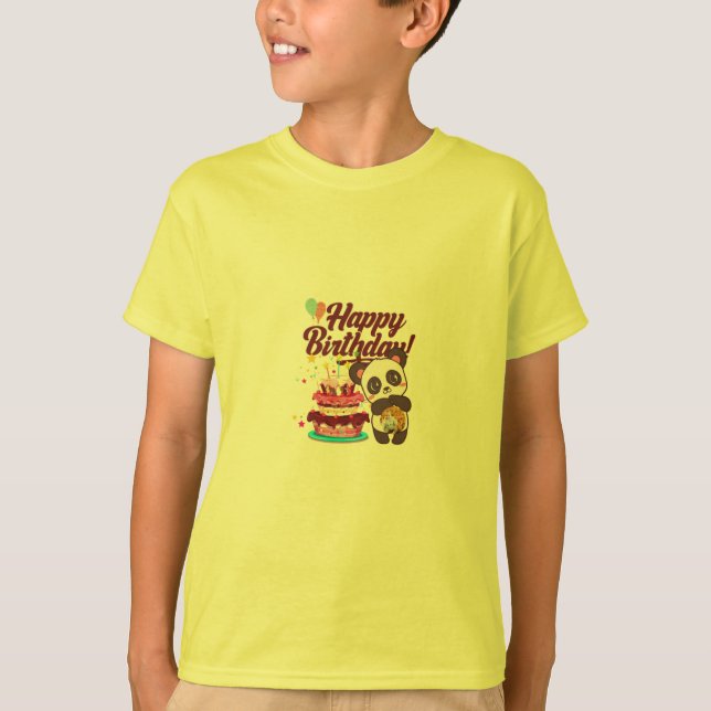Camiseta con Feliz cumpleaños y Pastel (Anverso)