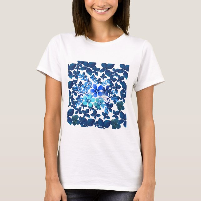 Camiseta CON FLORES BLUE (Anverso)
