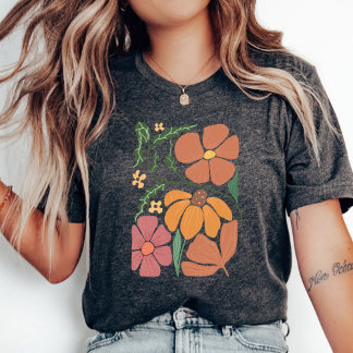 Camiseta con flores silvestres, té de jardín, Cami