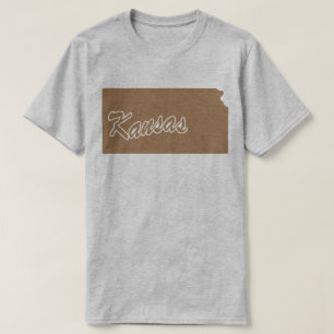 Camiseta con forma del estado de Kansas