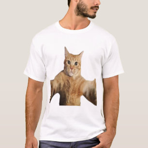 Camiseta con foto de gato real con estilo