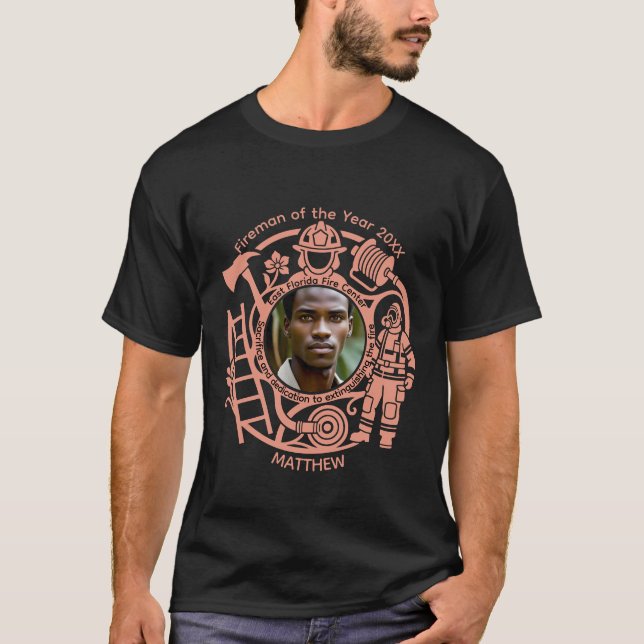Camiseta con foto de premio año bombero personaliz (Anverso)