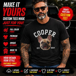 Camiseta con foto y nombre de perro personalizada,
