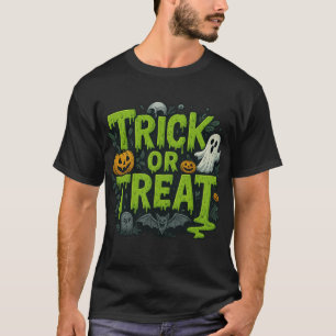 Camiseta con fuente que gotea Trick or Treat