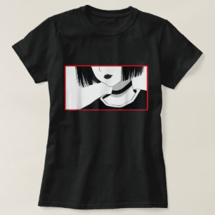 Camiseta con gargantilla de chica anime minimalist