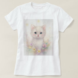 Camiseta con gatito lindo en colores pastel