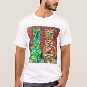 Camiseta con gatos cúbicos