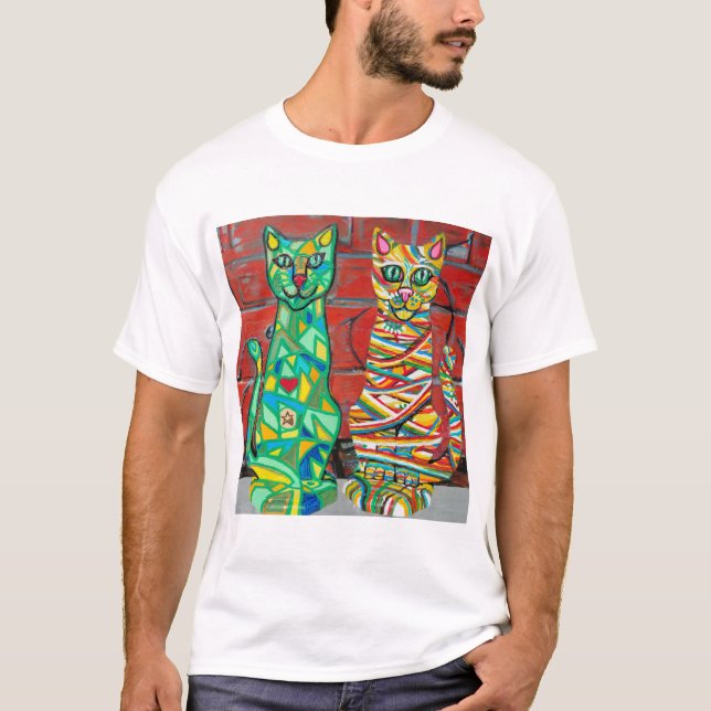 Camiseta con gatos cúbicos (Anverso)